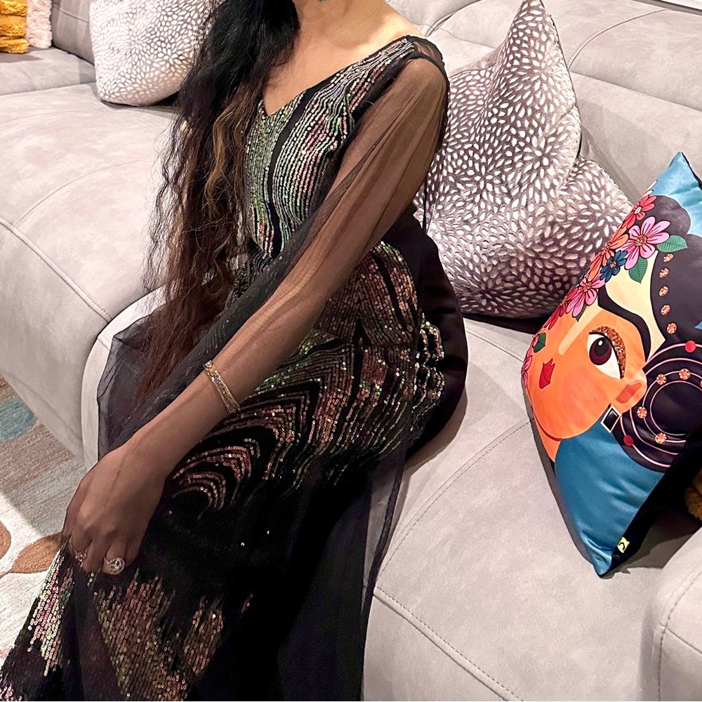 Black embellished bling and sparkly dress